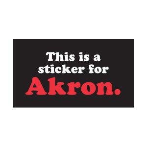 A sticker for Akron
